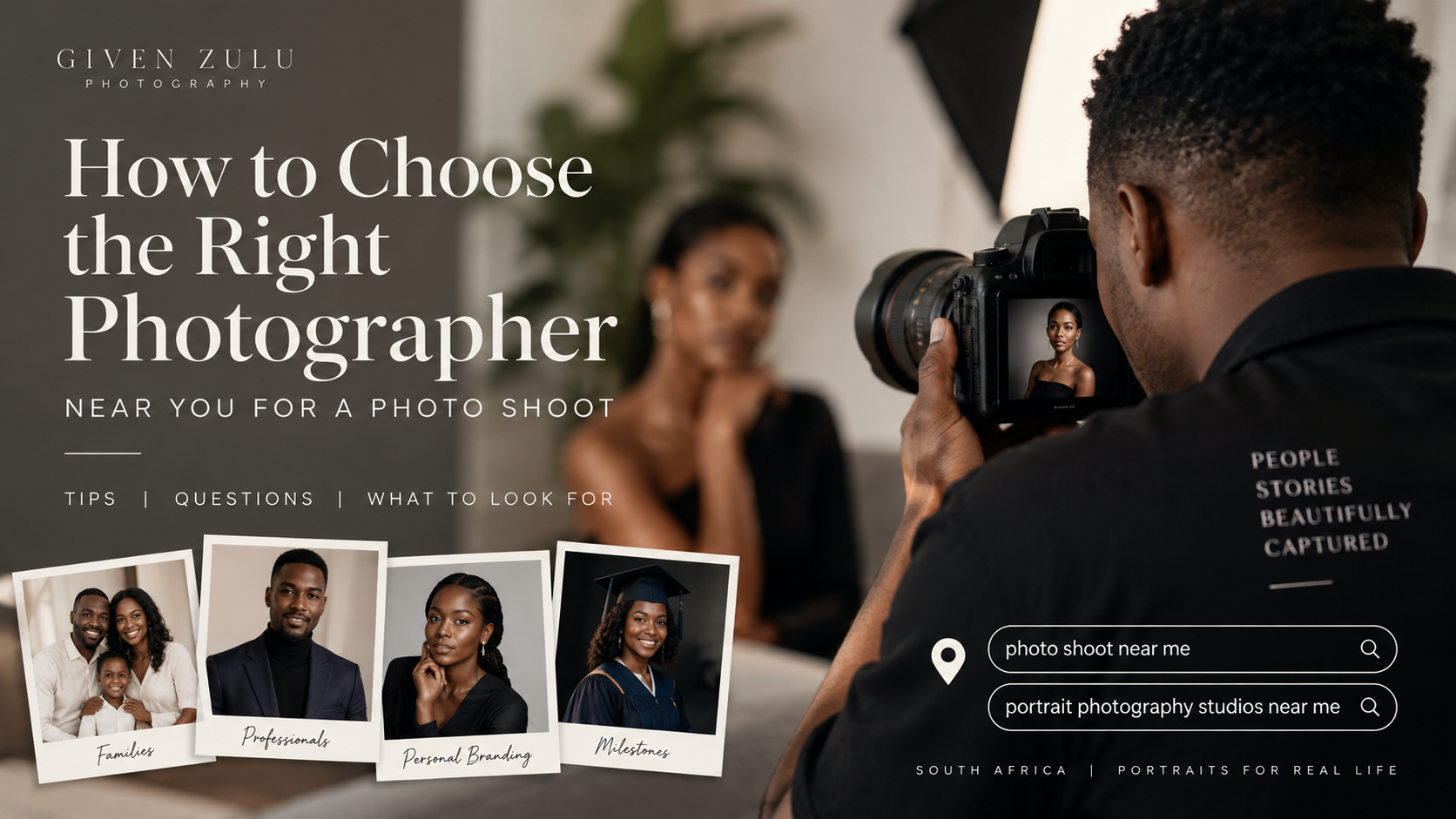Professional portrait photo shoot by Given Zulu Photography in South Africa
